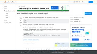 e2e tests on pages that require login - Stack Overflow
