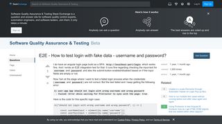 automated testing - E2E - How to test login with fake data ...