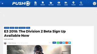 E3 2018: The Division 2 Beta Sign Up Available Now - Push Square