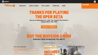The Division 2 Open Beta Sign-up & FAQ | Ubisoft (US)