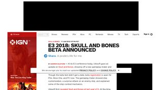 E3 2018: Skull and Bones Beta Announced - IGN