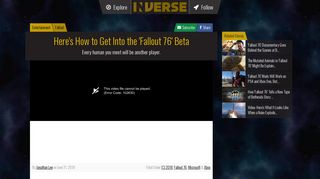 'Fallout 76' Beta Sign-Up: How To Get Into the Early Online Test | Inverse