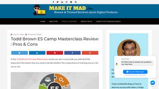 Todd Brown E5 Camp Masterclass Review : Pros & Cons - Make It Mad