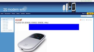 Huawei E5 (E5830, E5832, E5838, i-Mo) - 3G modem wiki