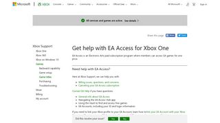 EA Access for Xbox One Troubleshooting | EA Access Help