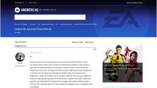Solved: Unlink EA Account from PSN ID - Answer HQ