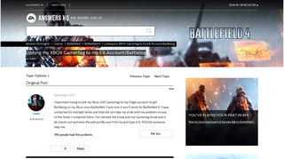 Linking my XBOX Gamertag to my EA Account/Battlelog - Answer HQ