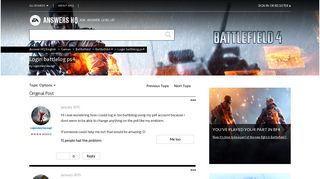 Login battlelog ps4 - Answer HQ - EA Answers HQ