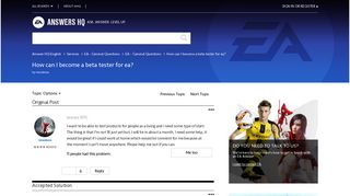 Solved: How can I become a beta tester for ea? - Answer HQ