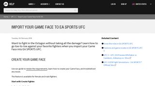 UFC 3 - Import your Game Face to EA SPORTS UFC - EA Help