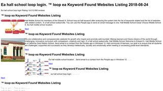 Ea hall school loop login | ™ loop ea Keyword Found Websites Listing ...