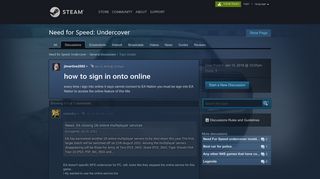 how to sign in onto online :: Need for Speed: Undercover General ...