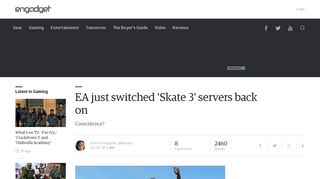 EA just switched 'Skate 3' servers back on - Engadget