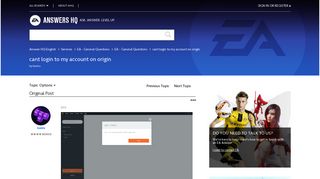Solved: cant login to my account on origin - Answer ... - EA Answers HQ