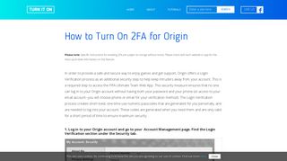 How to Turn On 2FA for Origin | Turn It On