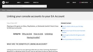 Linking your console accounts to your EA Account - EA Help