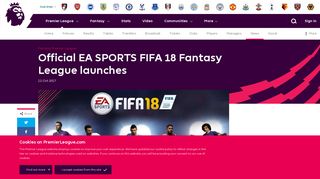 Official EA SPORTS FIFA 18 Fantasy League ... - Premier League