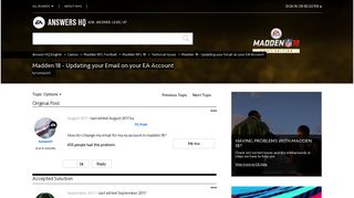 Solved: Madden 18 - Updating your Email on your EA Account ...