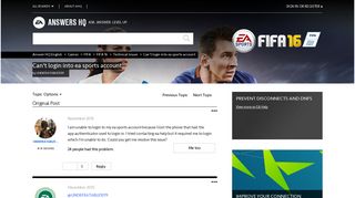 Can't login into ea sports account - Answer HQ