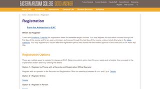 Registration - Eastern Arizona College