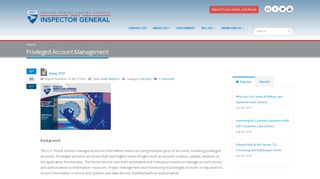 Privileged Account Management | USPS Office of Inspector General