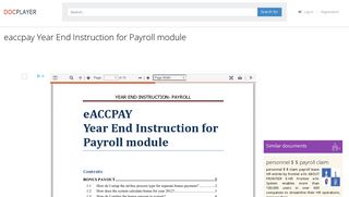 eaccpay Year End Instruction for Payroll module - PDF - DocPlayer.net