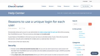 Reasons to use a unique login for each user - CheckMarket