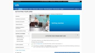 Bank Accounts - Activating your Debit Card |Citibank
