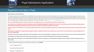 Pupil Admissions Application - West Sussex County Council