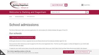 School admissions | LBBD