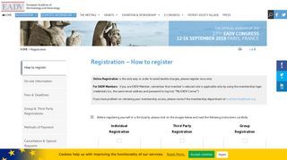 Registration | 27th EADV Congress - Paris 2018 | Official Website