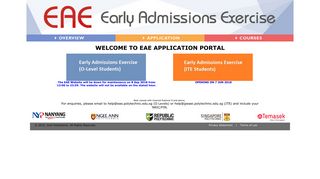 EAE Website - Early Admissions Exercise (EAE) - Polytechnic