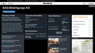 EAG-Beteiligungs AG: Company Profile - Bloomberg