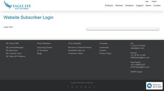Website Subscriber Login | Eagle Eye Networks