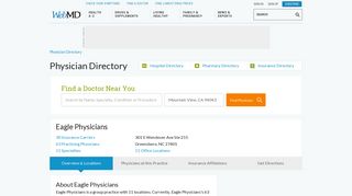 Eagle Physicians in Greensboro, NC - WebMD Physician Directory