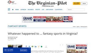 Whatever happened to … fantasy sports in Virginia? | Fantasy Sports ...