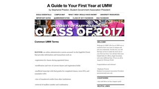 Common UMW Terms | A Guide to Your First Year at UMW