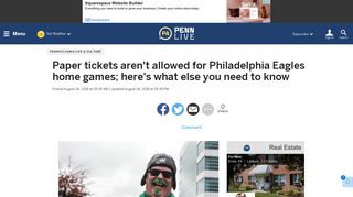 Paper tickets aren't allowed for Philadelphia Eagles home games ...