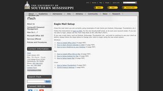 Eagle Mail Setup | iTech - The University of Southern Mississippi