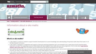 Information about e-ako maths | nzmaths