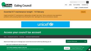 Access your council tax account - Ealing Council