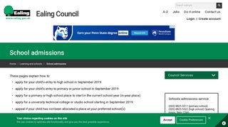 School admissions | Ealing Council