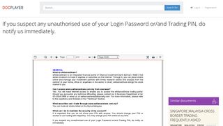 If you suspect any unauthorised use of your Login Password or/and ...
