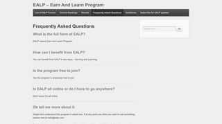 EALP – Earn And Learn Program