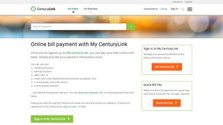 Online bill payment with My CenturyLink | CenturyLink