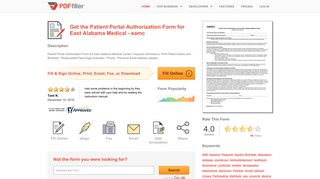 Fillable Online eamc Patient Portal Authorization Form for East ...
