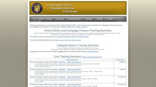 Training - Louisiana Ethics Administration Program