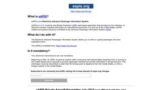 Electronic Advance Passenger Information System or eAPIS