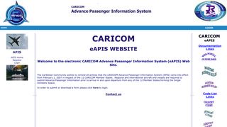 CARICOM eAPIS website.