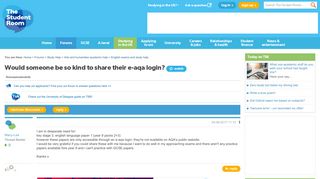 Would someone be so kind to share their e-aqa login? - The Student ...